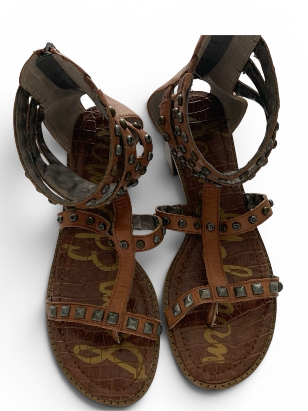 Sam Edelman Brown Studded Gladiator Sandals - Women